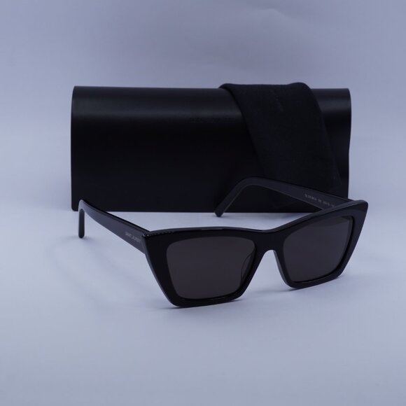 Saint Laurent SL276 MICA 001 Cat Eye Sunglasses - Black/Grey - Picture 6 of 15